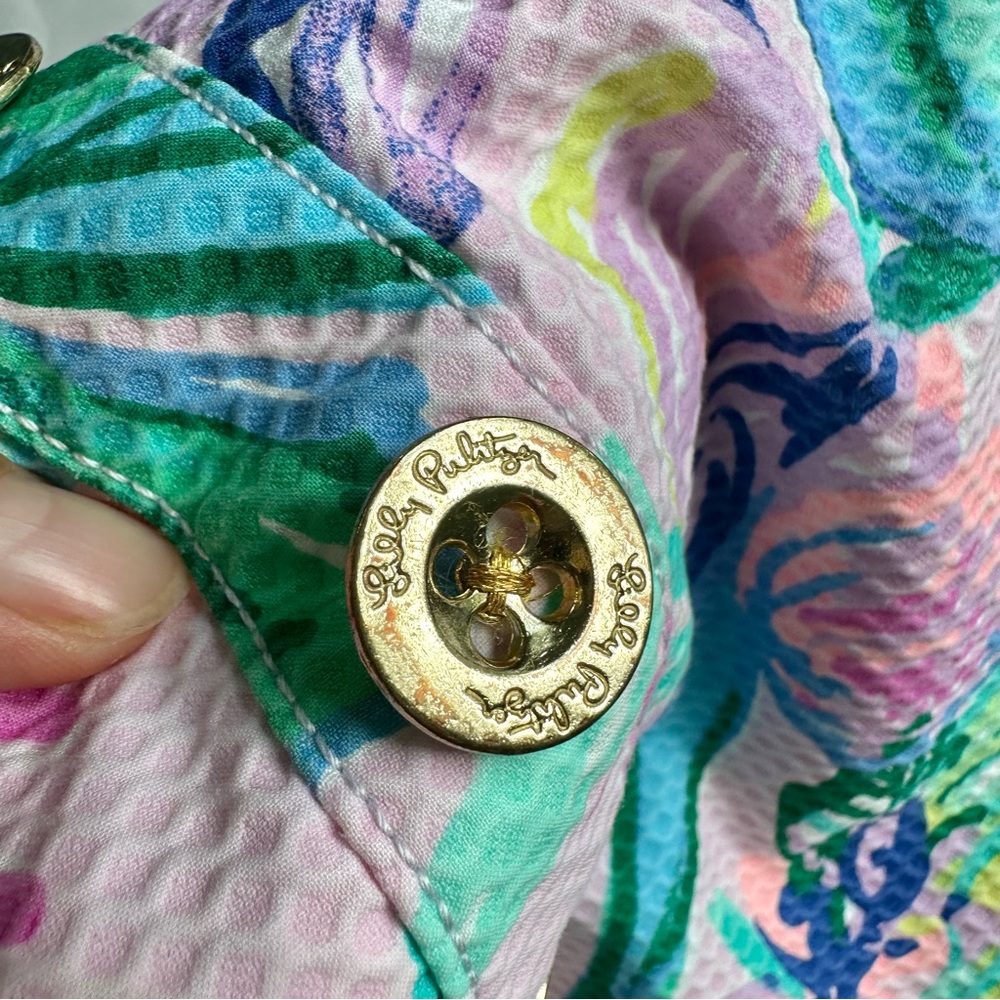 Lilly Pulitzer Kaylie Button Front Skort Amethyst Mermaid In The Shade Sz 0 EUC - Picture 9 of 16